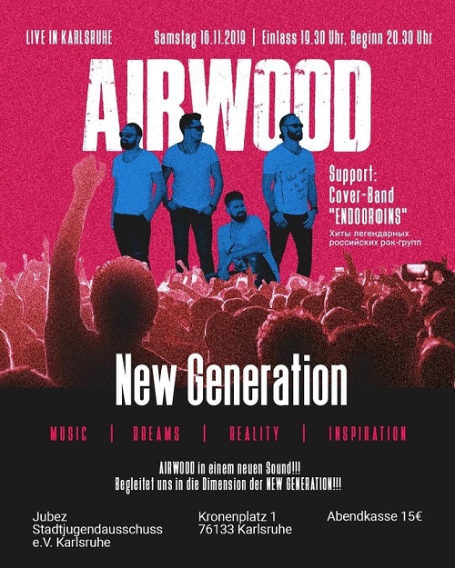 Группа AIRWOOD Концерт в Карлсруэ 16 ноября 2019