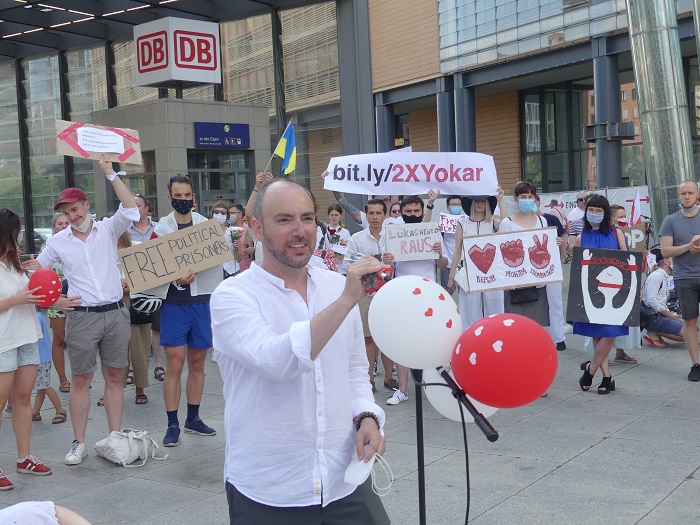 Сергей Лагодинский – Выступление на акции в Берлине в поддержку протестующих в Беларуси Видео